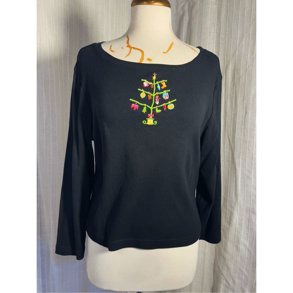 Onque Top Size PL Vintage 90's Coastal Grandmother Holiday Long Sleeve Shirt